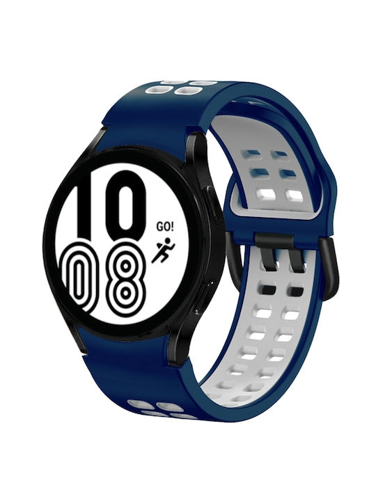 Samsung Galaxy Watch 4 44mm 20mm Breathable Silicone Watch Band Two-Tone Gray+Yellow