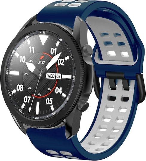 Samsung Galaxy Watch 4 44mm 20mm Breathable Silicone Watch Band Two-Tone Gray+Yellow