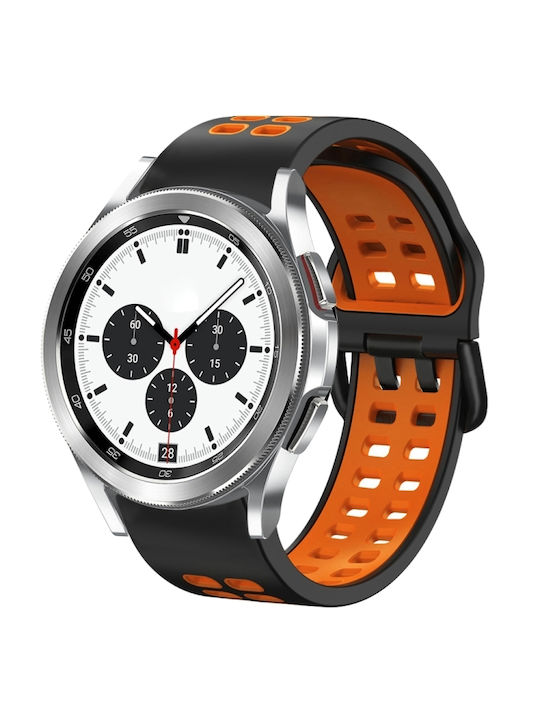 Samsung Galaxy Watch 4 44mm 20mm Breathable Silicone Watch Band Two-Tone Gray+Yellow
