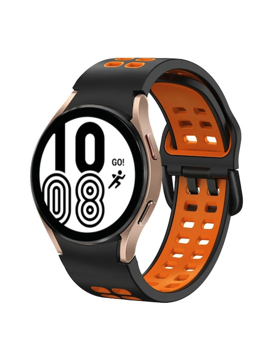 Samsung Galaxy Watch 4 Classic 42mm 20mm Breathable Two-Color Silicone Watch Strap Gray+Yellow