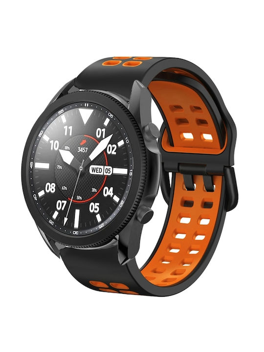 Samsung Galaxy Watch 4 Classic 42mm 20mm Breathable Two-Color Silicone Watch Strap Gray+Yellow