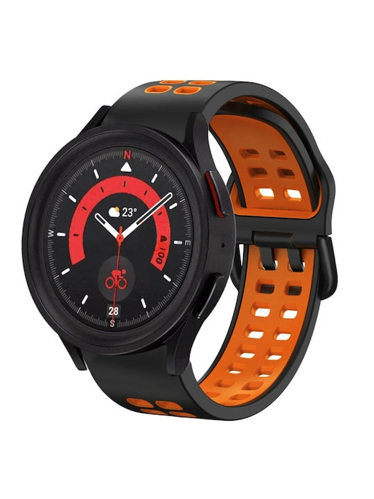 Samsung Galaxy Watch 4 Classic 42mm 20mm Breathable Two-Color Silicone Watch Strap Gray+Yellow