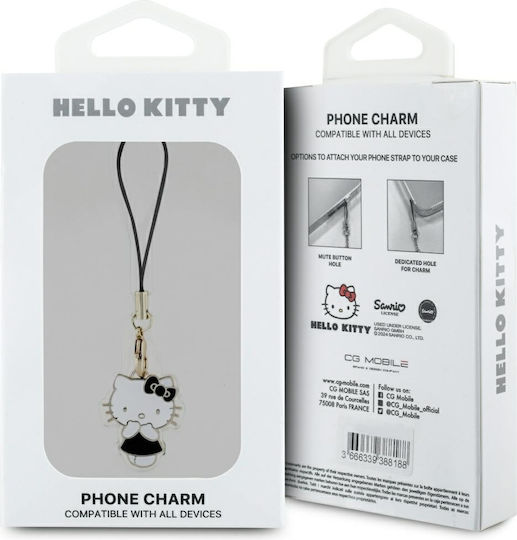 Hello Kitty Hkcpmkk Phone Strap Black Charm Kitty Cute