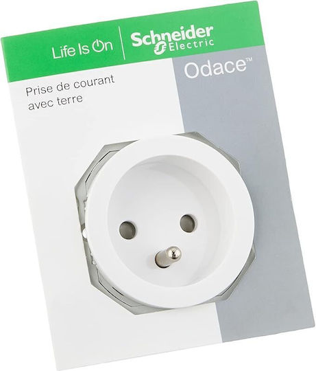 Schneider Electric Μονή Χωνευτή Πρίζα Ρεύματος