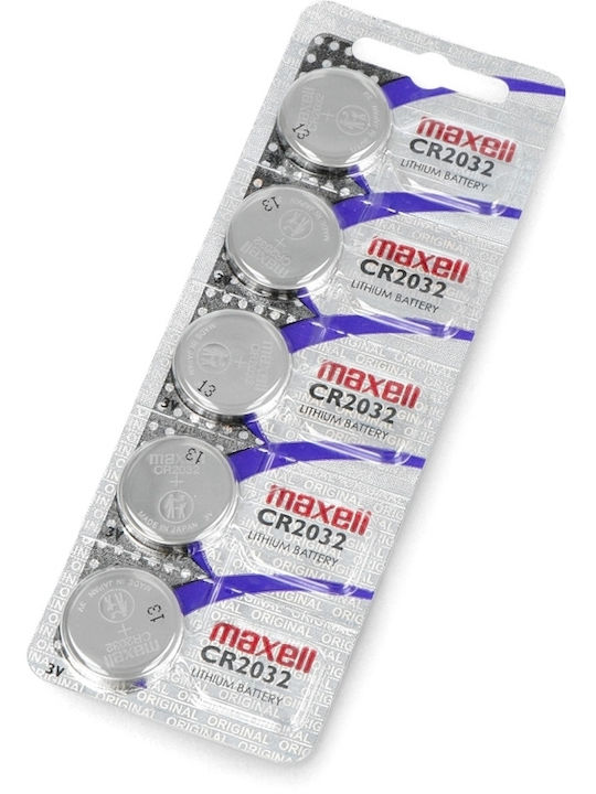 Maxell Μπαταρίες Λιθίου Ρολογιών CR2032 3V 5τμχ