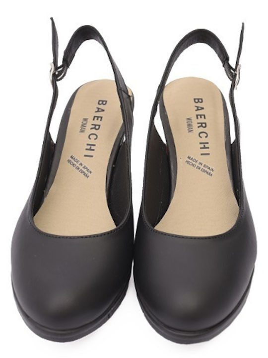 Anatomic Black Medium Heels with Strap