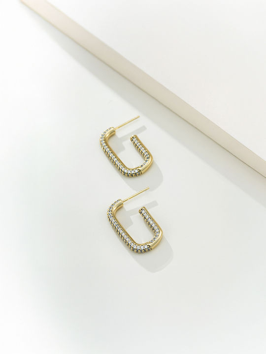 Chrysothemiss Earrings Gold Plated with Stones