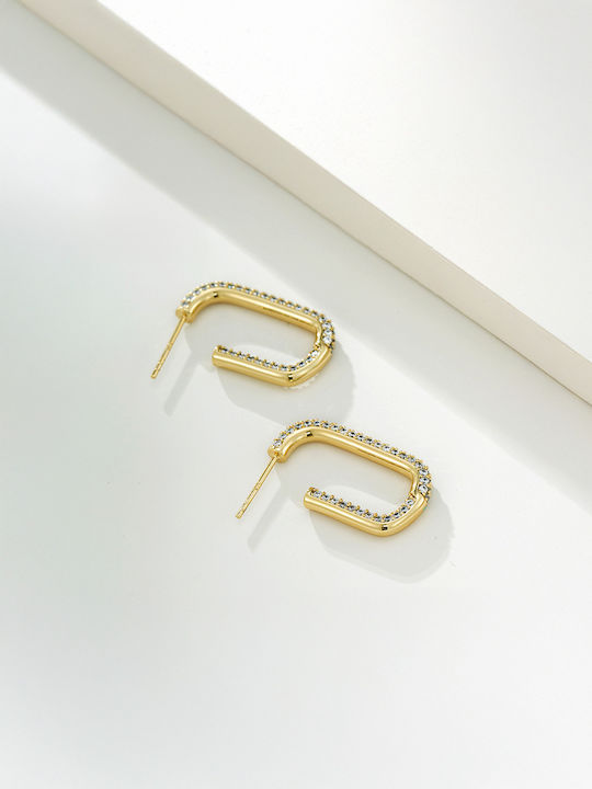 Chrysothemiss Earrings Gold Plated with Stones