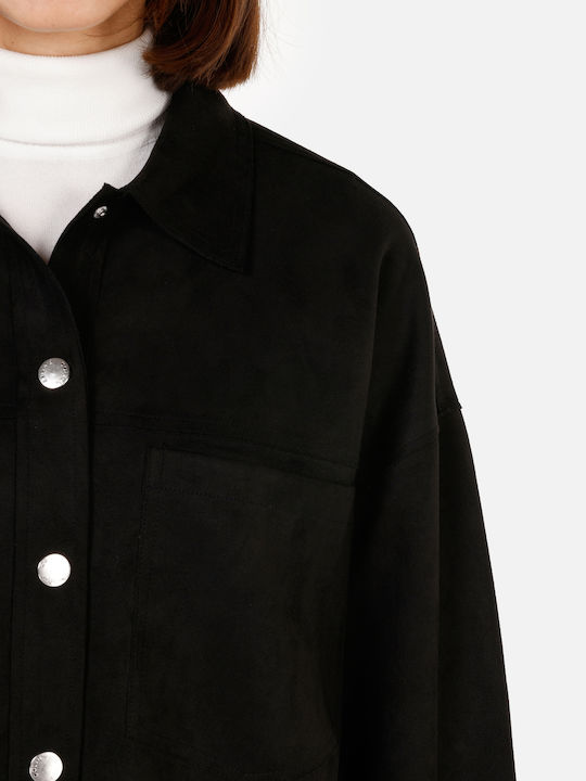 Langärmelig Damen Hemd Black