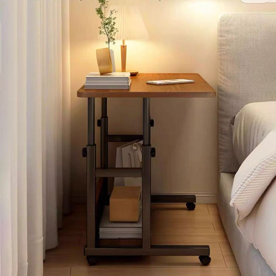 Schreibtisch Stolu I Holz Walnut Shade mit Metallbeinen & verstellbarer Höhe 80x40x68cm