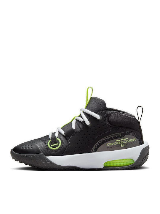 Air Zoom Crossover 2 Kids Sports Shoes Basketball with Laces Black