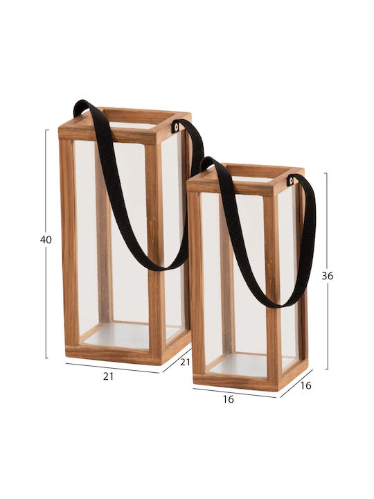 HomeMarkt Laterne Glas Beige 21x21x40cm 1Stück