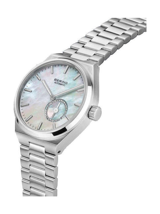 Bering Time Crystals Women's Watch Automatic with Silver Metal Bracelet