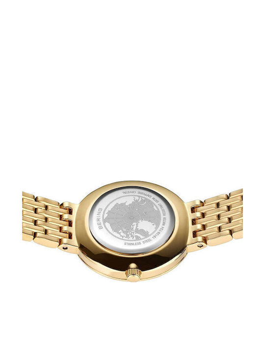Bering Time Classic Crystals Damenuhr 26mm Batterie mit Gold Rostfreiem Stahlarmband