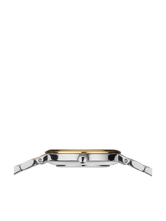 Bering Time Classic Crystals Γυναικείο Ρολόι 26mm Μπαταρίας με Ασημί Μεταλλικό Μπρασελέ