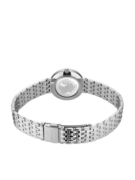 Bering Time Classic Crystals Womens Watch 26mm Battery with Silver Stainless Steel Bracelet