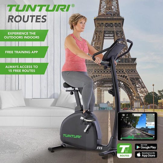 Tunturi Signature Ε40 Upright Exercise Bike Magnetic with Wheels
