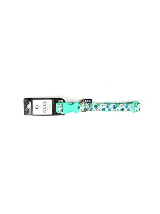 Glee Palm Leaf Hundehalsband in Türkis Farbe Mittel 20mm x 40 - 55cm
