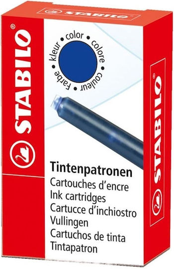 Stabilo 6 Ανταλλακτικά Μελάνια για Πένα Fine Μπλε