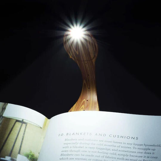 Thinking Gifts Flexlight Book Light LED with Clip Brown Wood