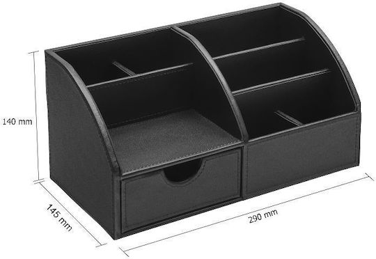 Leather Desk Organizer in Black Color 1pcs 29x15x14cm