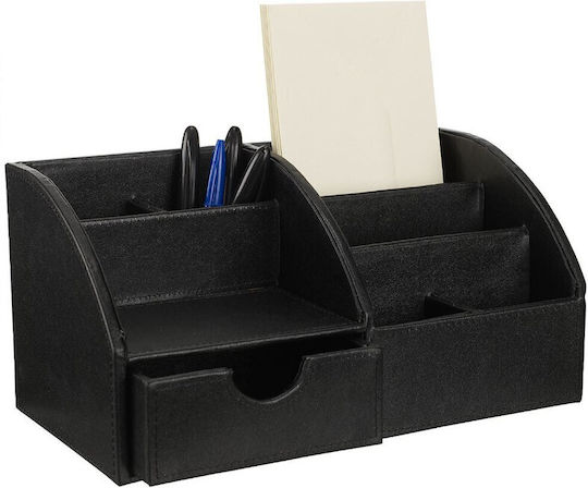Leather Desk Organizer in Black Color 1pcs 29x15x14cm