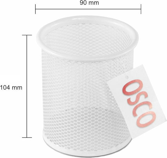 Metalică Suport pentru creioane în Culoare Alb 1buc 8x10cm