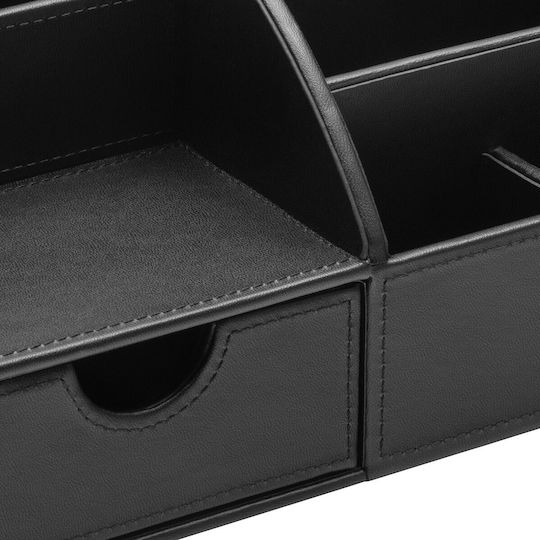 Leather Desk Organizer in Black Color 1pcs 29x15x14cm