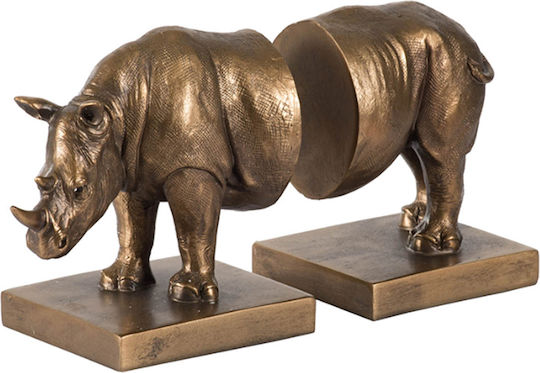 Κεραμικός Βιβλιοστάτης Rhino σε Καφέ Χρώμα 10.5x15.5x25.5εκ. 2τμχ