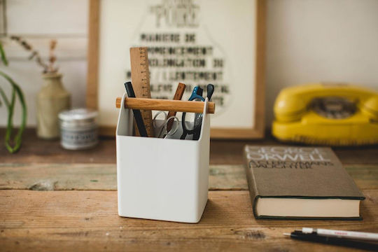 Metallic Pencil Holder in White Color 1pcs 7.5x6.3x7.5cm