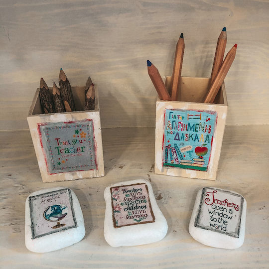 Wooden Pencil Holder in Beige Color 1pcs