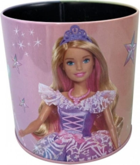 Метална Поставка за моливи Barbie 10x10см.