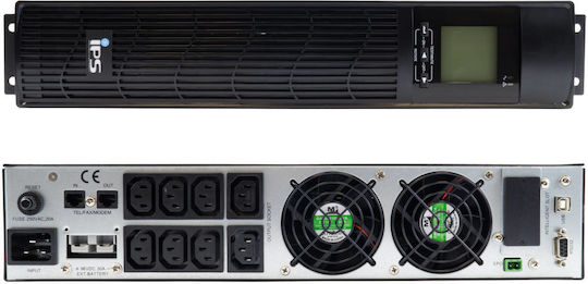 IPS RTS-ON-2k0-2U-LCD-BC96 UPS On-Line 3000VA 2700W με 8 IEC Πρίζες