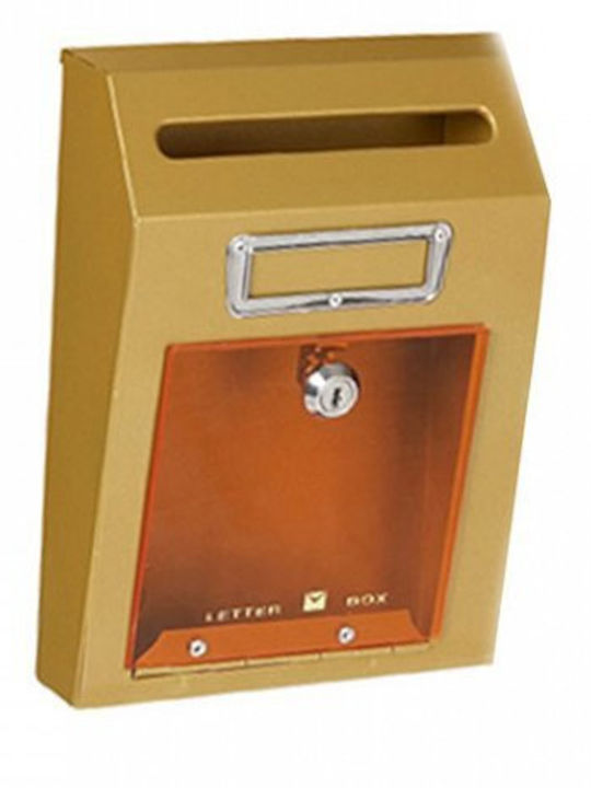 Viometal LTD Rome 202 Apartment Building Mailbox Metallic Gold- Orange