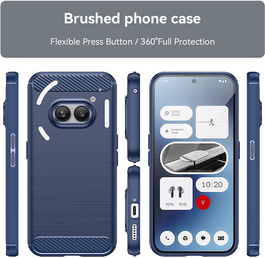 Mad Mask Brushed TPU Carbon Umschlag Rückseite Silikon Blau (Nothing Phone (2a) 5G)
