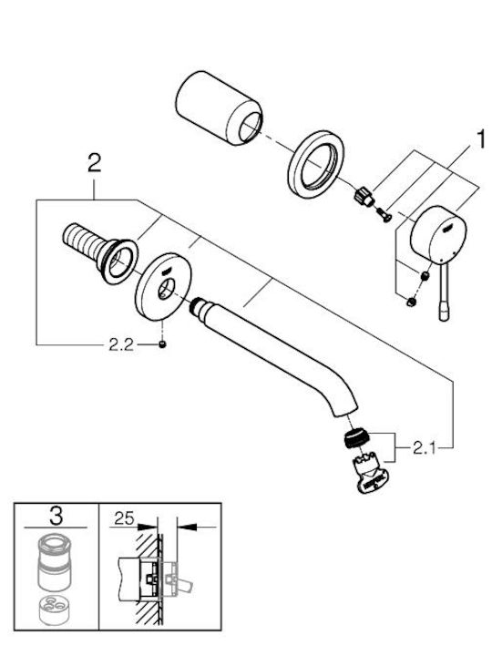 Grohe Essence Αναμεικτική Μπαταρία Νιπτήρα Χρυσή