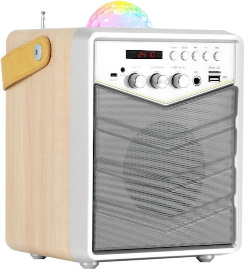 MusicMate MusicMate Karaoke Speaker with Wireless Microphone and Lighting Effects Apex Flex Beige
