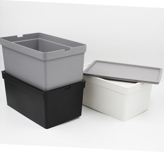 Viomes Nova Plastic Cutie de Depozitare cu Capac Gri 28x18.5x13.5cm 1buc