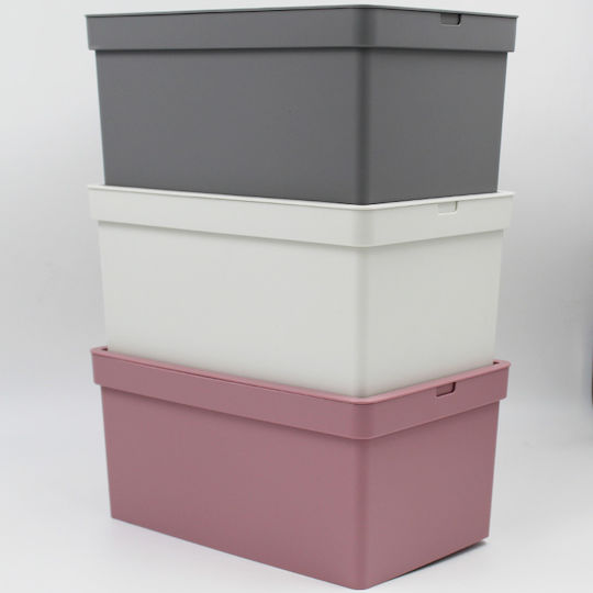 Viomes Nova Plastic Cutie de Depozitare cu Capac Gri 28x18.5x13.5cm 1buc