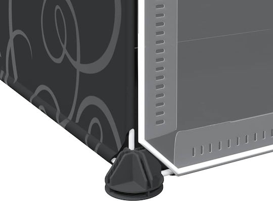 vidaXL Пластмаса Кутия за съхранение с капак Черен 84x31.5x123.5см 8бр