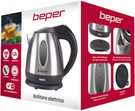 Beper Βραστήρας 1.2lt 1630W Ασημί