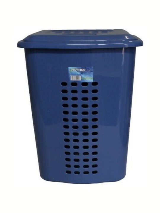 Viomes Coș De Rufe Din Plastic 52lt Cu Capac 43x36x55cm Albastru
