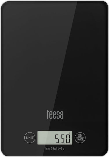 Teesa TSA0804 Ψηφιακή Ζυγαριά Κουζίνας έως 5kg Black
