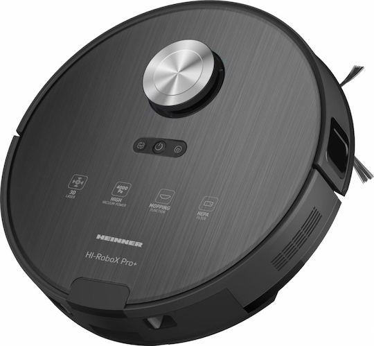Heinner HI-RoboX PRO+ Σκούπα Ρομπότ με Χαρτογράφηση Laser & Απορρόφηση 4000Pa Μαύρη
