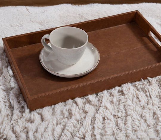 Nef-Nef Homeware Rectangular Serving Tray in Brown Color 30x50x5cm 1pcs