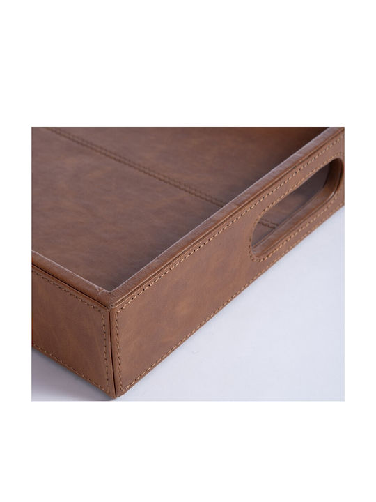 Nef-Nef Homeware Rectangular Serving Tray in Brown Color 30x50x5cm 1pcs