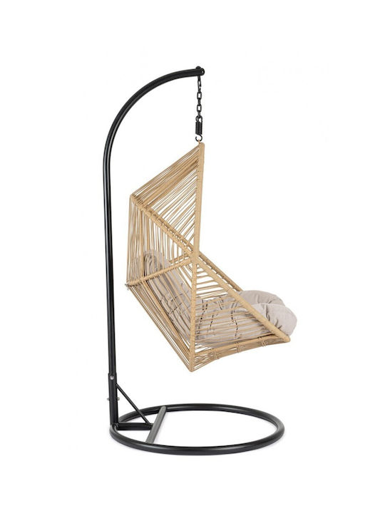 Martinica Rattan Swing Nest with Stand Beige L87xW70xH121cm