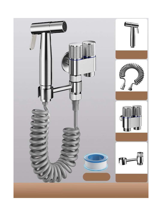 Gloria Crystal Cromat Set Bidet Argintiu