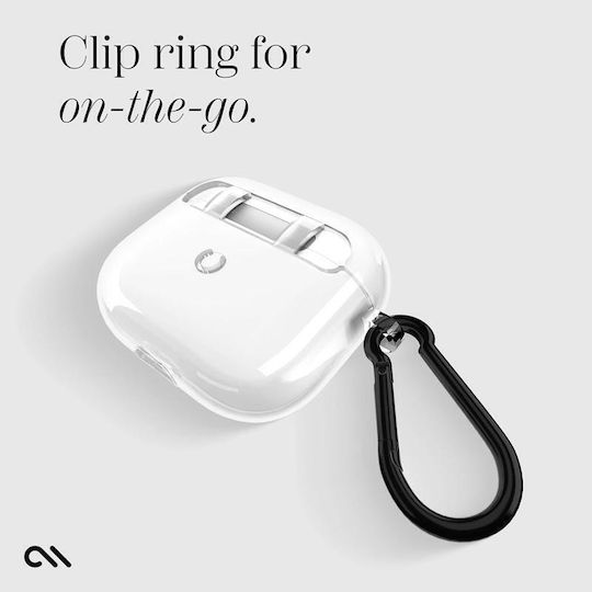 Case-Mate Σετ Θήκη & Anti-Lost Strap με Γάντζο σε Διάφανο χρώμα για Apple AirPods 4