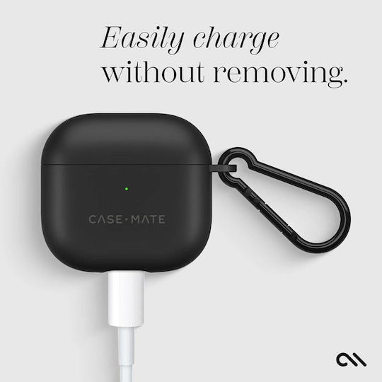 Case-Mate Σετ Θήκη & Anti-Lost Strap με Γάντζο σε Μαύρο χρώμα για Apple AirPods 4